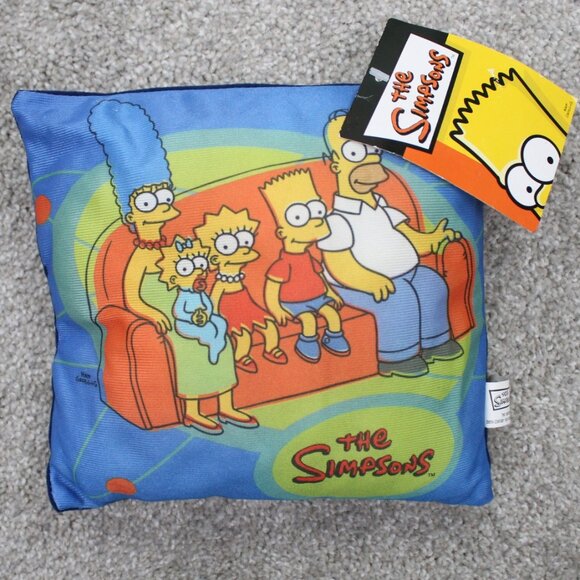 The Simpsons Mini Pillow w/ Original Tag Blue 100% Official 20th Century Fox - Picture 1 of 8